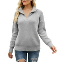Buigttklop bez granica džemperi za čišćenje žena plus veličina ženskih dugih rukava okrugli vrat u boji.