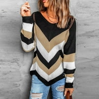 Jesen džemper za žene dugih rukava u boji vrata u boji blok pulover pulover vrh kabel pleteni mekani udoban ženski