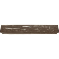 10 W 12 h 18'l 3-strana ručna ručna ručna redurathane fau Wood Strop greda, vintage mahagoni