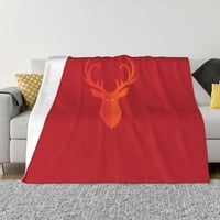 Super mekani anti-piling deke od flanela, minimalizam crvenih jelena ugodno pahuljasto toplo sve sezone bacajte