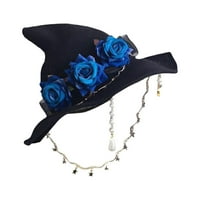 Diconna Women Witch šešir, Vintage Rose Bow Halloween Hat Hat Party Hat za cosplay fotografiju