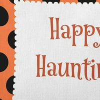 20 14 Jednostavno Daisy Halloween Haropt Happy Haunting Tosts Polyester Accent Jastuk, tradicionalni narančasti