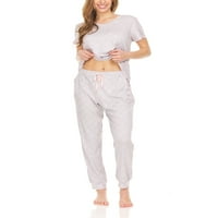 Bearpaw ženski logotip dres majice i trkača s kratkim rukavima i joggerom, pidžama salon set udobna odjeća za
