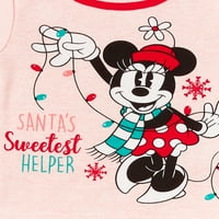 Pamučni pidžama Set za djevojčice Minnie Mouse za božićne blagdane 2 komada veličine 12m-5T