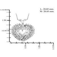 Jewelersclub Carat T.W. Bijeli dijamant sterling srebrno privjesak za srce