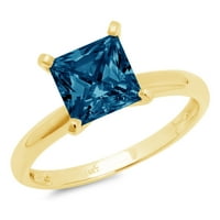 Prsten od 18k žutog zlata od 18k s prozirnim dijamantom izrezanim dijamantom princeza od 5,25