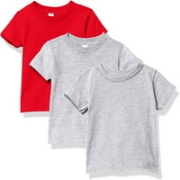 pamučna majica kratkih rukava za dojenčad i malu djecu, majica s okruglim vratom od dresa, crvena vrijeska