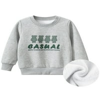 Majica za dječake, pulover sa životinjskim printom, rebrasti jesenski vrhovi, ležerna Školska široka siva s podstavom