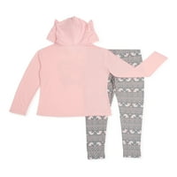 Pidžama Set za djevojčice s kapuljačom i tajicama od 2 komada, veličine 7-16