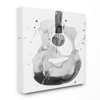 Stupell Home Décor Akustična gitara Sažetak akvarelne uzorka Slikanje platna zidna umjetnost Annie Warren