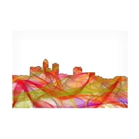 Marlene Watson 'Des Moines Iowa Skyline Summer Swirl' Canvas Art