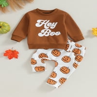 Sunisery Dječaci Djevojke Halloween Outfits dukserica dugih rukava + hlače od bundeve Set Toddler odjeća