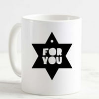 Zvijezda kave Davidove s rupa za vas židovski judaizam vjera bijela šalica smiješni pokloni za rad u uredu mu