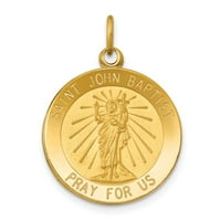 14K žuto zlato sveti John Baptist Medal privjesak - Mjere 18,3x