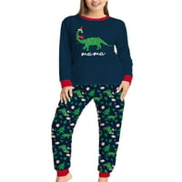 Pidžama s printom dinosaura za mamu, tatu i bebu, božićna pidžama, svečani pidžama setovi, pidžama s elastičnim