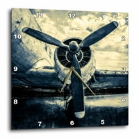 3dose sažeci zrakoplovstva - propeler starog zrakoplova. Stilizirana fotografija - zidni sat,