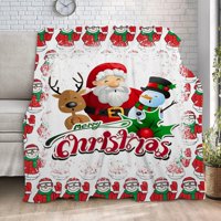 Božić Djed Mraz Snjegović super mekana deka svilenkasta flanel runo s uzorkom lišća lagana deka koja se može koristiti