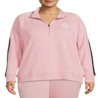 Reebok ženska plus size colorbLocked polovica zip pulover majice